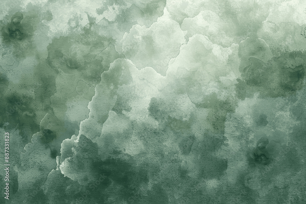 Poster abstract watercolor background with sage green and gray rough texture cloudy pattern