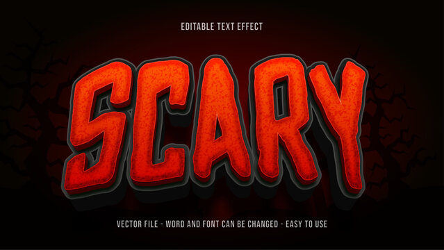 Editable scary halloween theme text effect, spooky text style