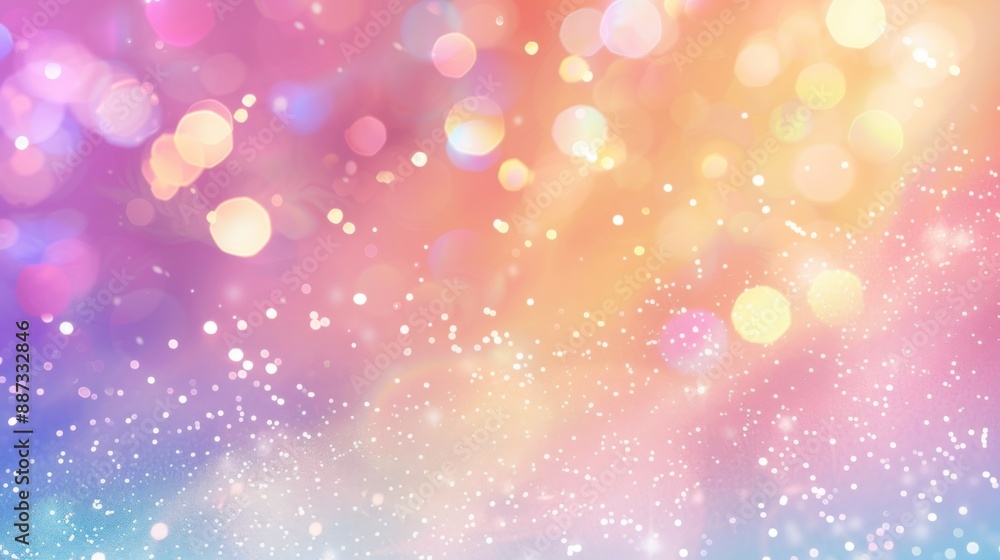 Poster enchanting soft pastel gradient with ethereal sparkles - dreamy and magical background
