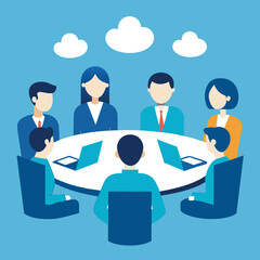 business team meeting vector illustration 
