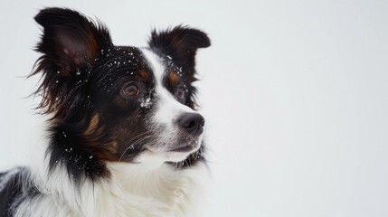 Single purebred dog on white background