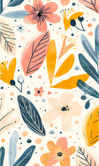Naklejka premium 2D flower and leaf cards in various styles