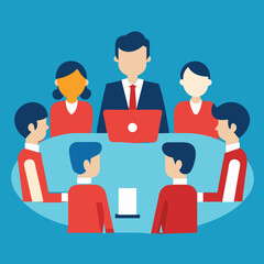 Fototapeta premium business team meeting vector illustration 