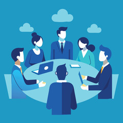 business team meeting vector illustration 