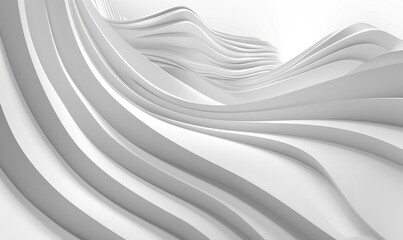 Abstract Textured Stress-Relief Wallpaper: Geometric White Structure with Modern Wave Design Background. 3D Rendered Technology Background with Neutral Copy Space, Swirling Curves for Mobile and Web A