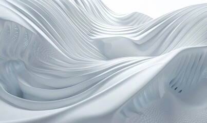 Abstract Textured Stress-Relief Wallpaper: Geometric White Structure with Modern Wave Design Background. 3D Rendered Technology Background with Neutral Copy Space, Swirling Curves for Mobile and Web A