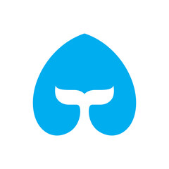 whale tail ocean lovers concept logo design vector flat