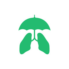 lungs care logo design vector flat