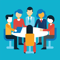 business team meeting vector illustration 