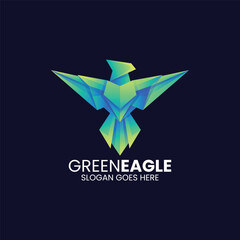 Obraz premium Vector Logo Illustration Eagle Gradient Colorful Style