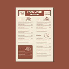 Restaurant menu template design vector