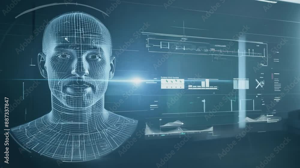 Poster facial recognition system with facial recognition interface and 3d scanning