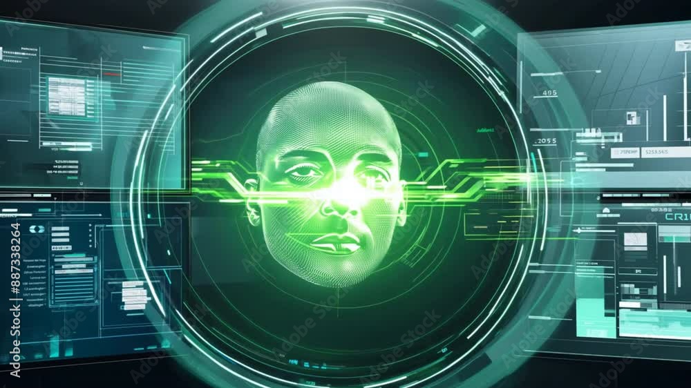 Poster facial recognition system with facial recognition interface and 3d scanning