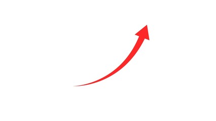  business graph chart icon red color 4k illustration on white background.