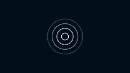 radio waves white color 4k illustration. network tower produced radio wave concept on dark royal blue background.