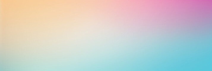 Fototapeta premium A soft blurred gradient background transitioning smoothly through blue, pink, yellow, and orange hues. The subtle and serene design creates a calming and aesthetically pleasing visual effect.