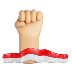 Hand Holding Indonesian Flag 3D Icon