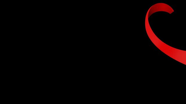 Red cancer awareness ribbon transition on transparent background suitable for world cancer day campaign