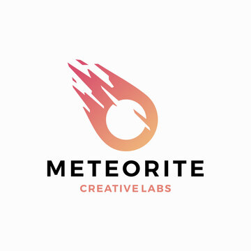 meteorite impact logo vector icon illustration