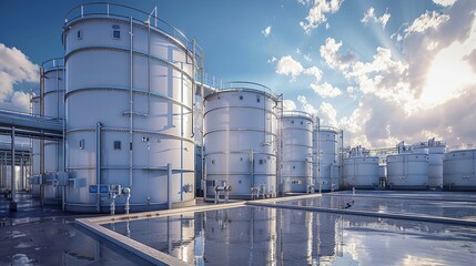 Obraz premium Water Tanks, container, White water tanks