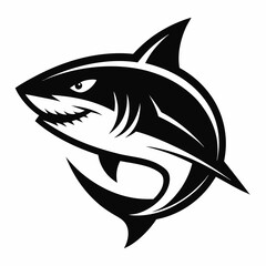 Fototapeta premium shark cartoon isolated on white