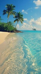 Pixel Art Style Tropical Island Beach Paradise with Abstract Elements: AI-Generated 4K High-Resolution Wallpaper Showcasing a Vibrant and Dreamy Coastal Scene.