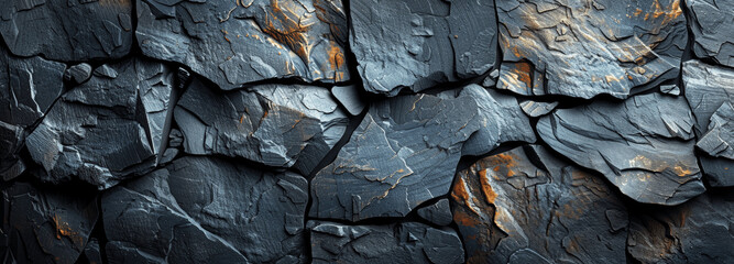 Black Background, Dark Gray Rough Texture, Stone Surface, Seamless Pattern, High Detail Photography, Rock Texture, Abstract Design