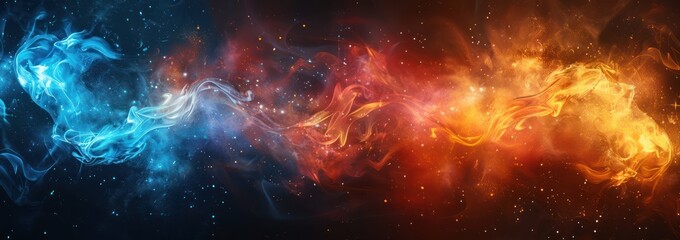 Naklejka premium Abstract Flame and Smoke Design