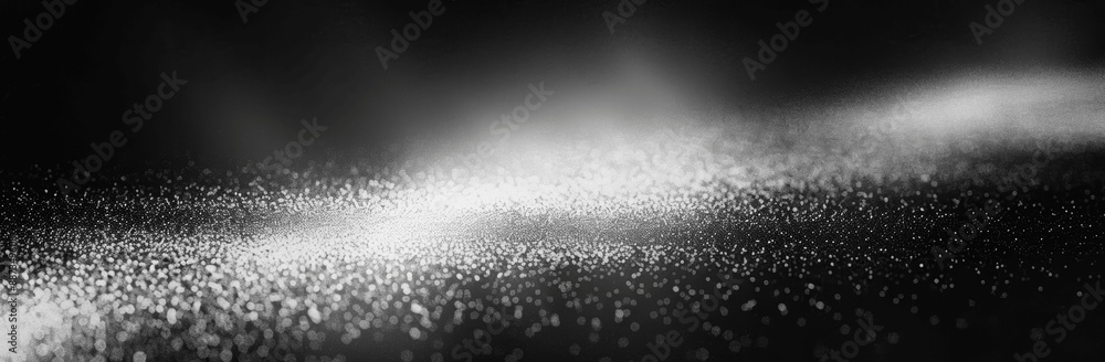 Poster black white gradient grainy background with metallic texture and noise effect