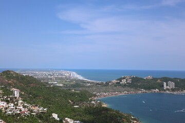 Obraz premium photography with drone in the bay of Puerto Marquez in Acapulco Guerrero Mexico