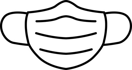 Medical mask outline icon for graphic design, logo, website, social media, mobile app, UI illustration