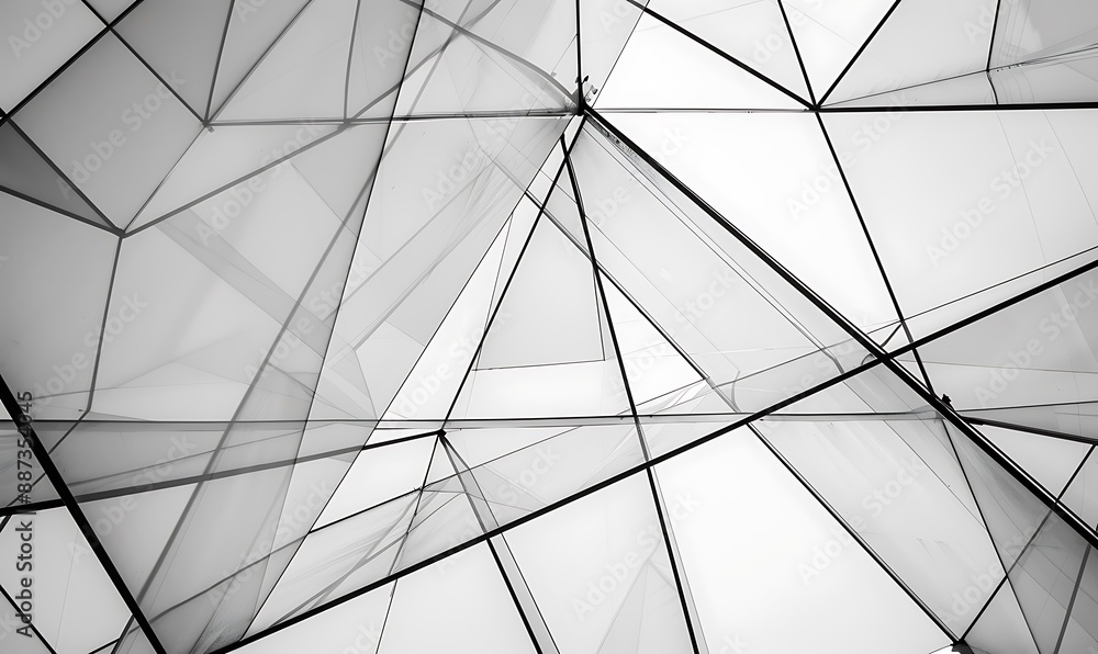 Poster abstract geometric structure with a white background