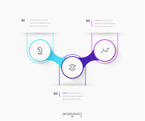 Vector Infographic label design template with icons and 3 options or steps. Can be used for process diagram, presentations, workflow layout, banner, flow chart, info graph.