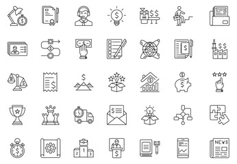 Economy - Icons Pack, Vector outline icons set.