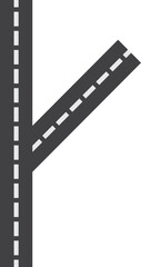 Intersection Roadway Icon Illustration, Highway Vector