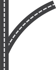 Intersection Roadway Icon Illustration, Highway Vector