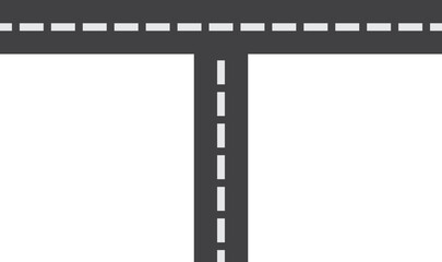 Intersection Roadway Icon Illustration, Highway Vector