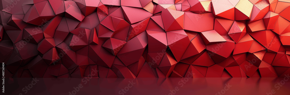 Aufkleber elegant red abstract geometric background with sharp angles and shadows for social media post design