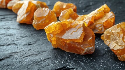Amber Stones on a Dark Background