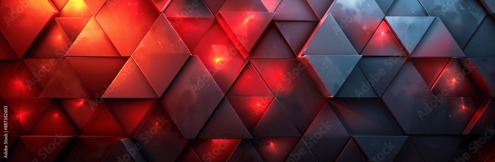Poster red black abstract geometric background with sharp angles and shadows for elegant design