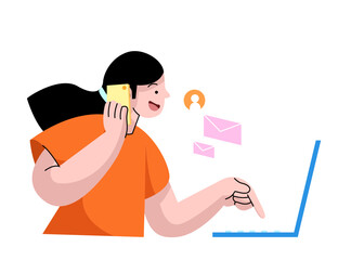 orange customer service 3d illustration