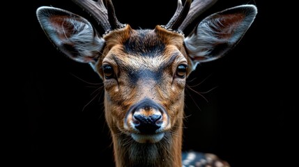 Fototapeta premium Close-up Portrait of a Curious Deer