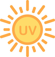 UV radiation icon solar ultraviolet light symbol for graphic design, logo, web site, social media, mobile app, ui illustration.