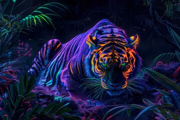 Neon Tiger in the Jungle.