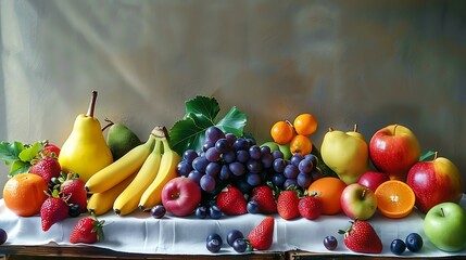 Fresh, organic and healthy fruits on the plate photography