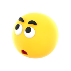 3d render Cute Confused Emoji