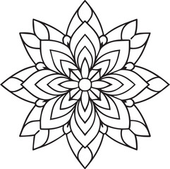 Minimalist Floral Vector Art for Adult Coloring Books: Elegant Black & White Designs with Bold Outlines