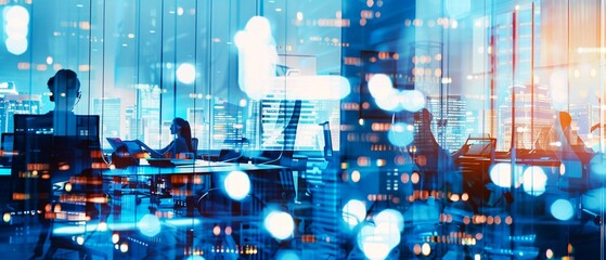 ITワーカーがオフィスで働く抽象的なイメージ