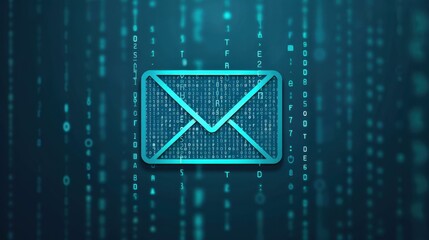 Secure email transmission with digital encryption and intricate patterns symbolizing robust security measures.