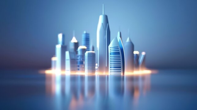 Explore the future with a depiction of a scifi smart city or an alien civilization. Concept image for smart city planning and society development.
